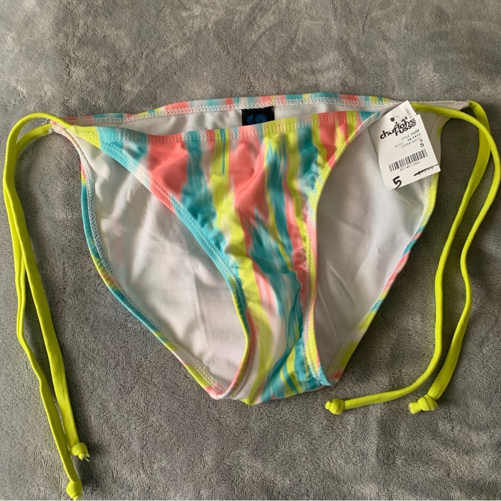 New Charlotte Russe Multicolor Tie-Dye Bikini Bottom small